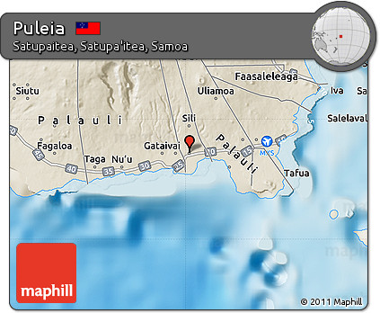 Shaded Relief Map of Puleia