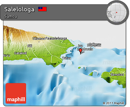 Physical Panoramic Map of Salelologa