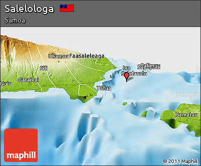 Physical Panoramic Map of Salelologa