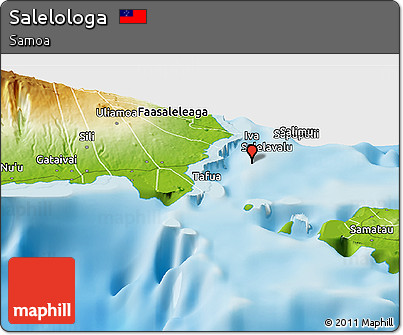 Physical Panoramic Map of Salelologa