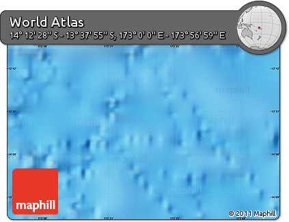 Physical Map of the Area around 13° 55' 11" S, 173° 28' 29" E