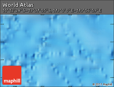 Physical Map of the Area around 13° 55' 11" S, 173° 28' 29" E