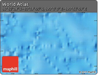 Physical Map of the Area around 13° 55' 11" S, 173° 28' 29" E