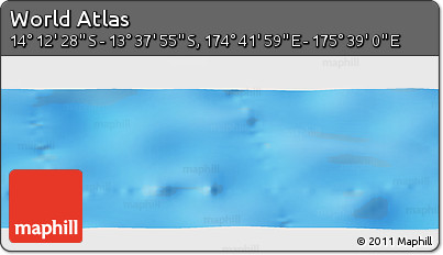 Physical Panoramic Map of the Area around 13° 55' 11" S, 175° 10' 30" E