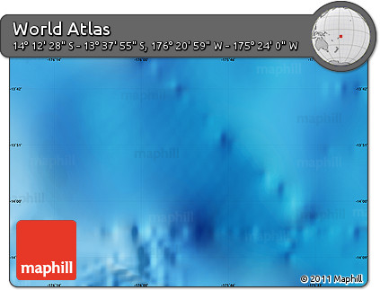 Physical Map of the Area around 13° 55' 11" S, 175° 52' 30" W