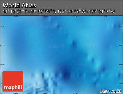 Physical Map of the Area around 13° 55' 11" S, 175° 52' 30" W