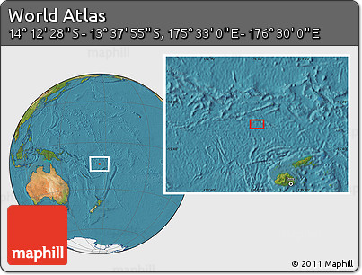 Satellite Location Map of the Area around 13° 55' 11" S, 176° 1' 30" E