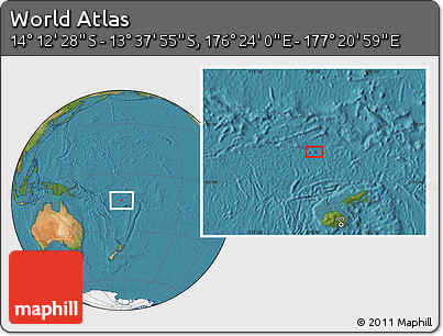 Satellite Location Map of the Area around 13° 55' 11" S, 176° 52' 30" E