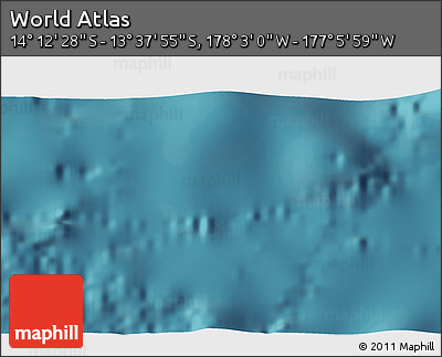 Satellite 3D Map of the Area around 13° 55' 11" S, 177° 34' 29" W