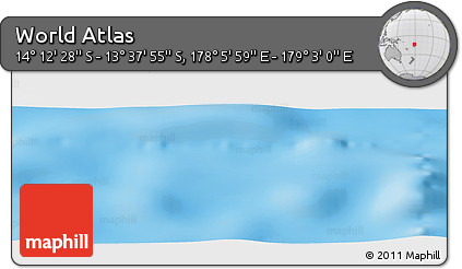Physical Panoramic Map of the Area around 13° 55' 11" S, 178° 34' 29" E