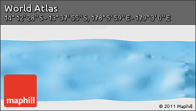 Physical Panoramic Map of the Area around 13° 55' 11" S, 178° 34' 29" E