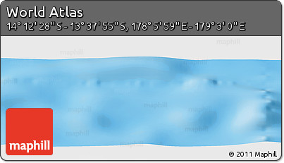 Physical Panoramic Map of the Area around 13° 55' 11" S, 178° 34' 29" E