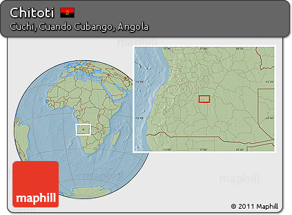 Savanna Style Location Map of Chitoti, hill shading
