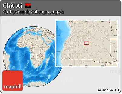 Shaded Relief Location Map of Chitoti