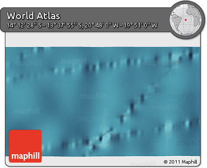 Satellite 3D Map of the Area around 13° 55' 11" S, 20° 19' 30" W