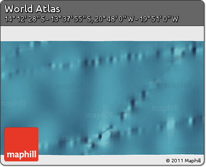 Satellite 3D Map of the Area around 13° 55' 11" S, 20° 19' 30" W