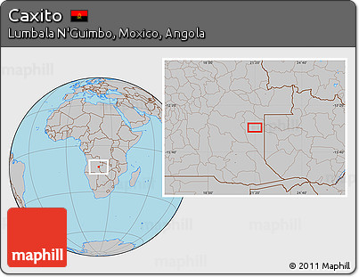 Gray Location Map of Caxito