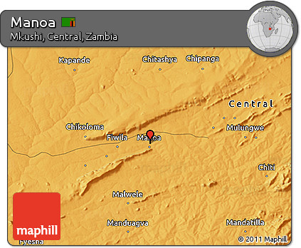 Political 3D Map of Manoa