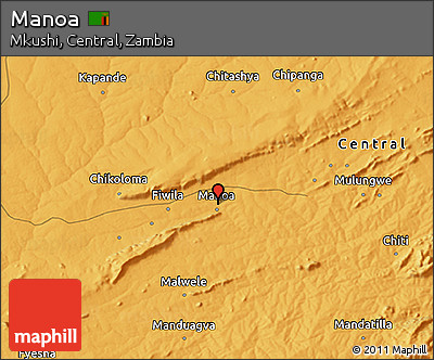 Political 3D Map of Manoa