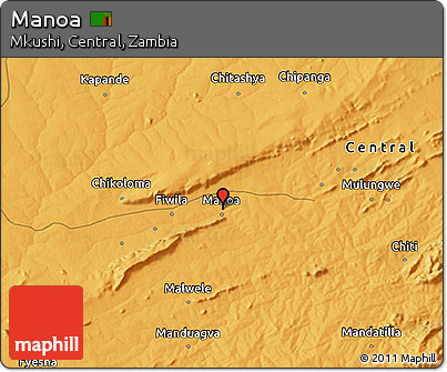 Political 3D Map of Manoa