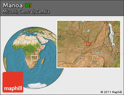 Satellite Location Map of Manoa