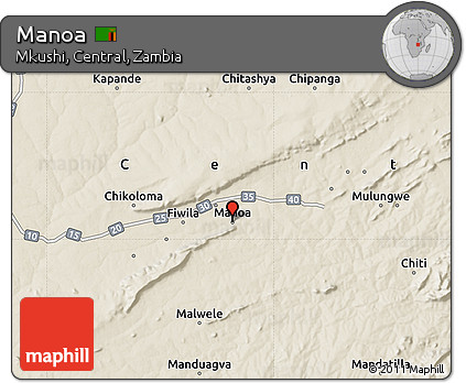 Shaded Relief Map of Manoa