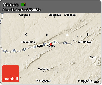 Shaded Relief Map of Manoa