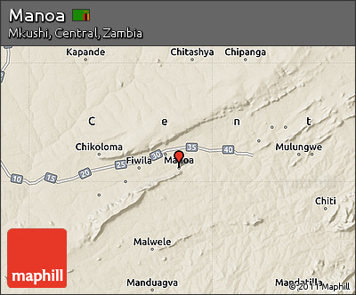 Shaded Relief Map of Manoa