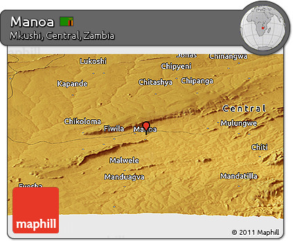 Physical Panoramic Map of Manoa