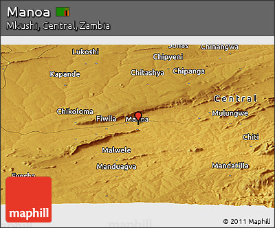Physical Panoramic Map of Manoa