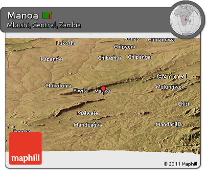 Satellite Panoramic Map of Manoa