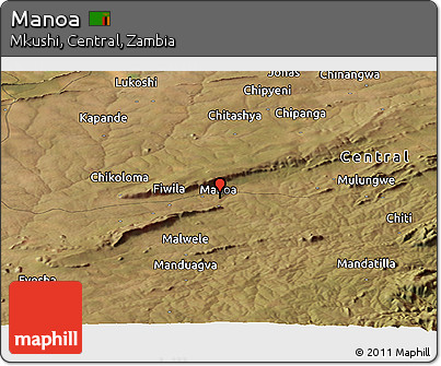 Satellite Panoramic Map of Manoa