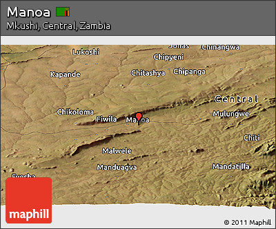 Satellite Panoramic Map of Manoa