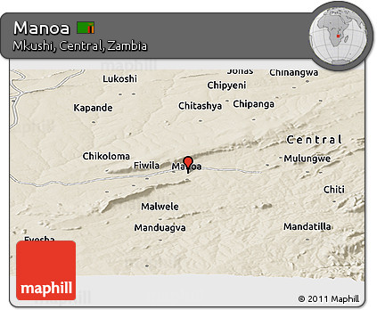 Shaded Relief Panoramic Map of Manoa
