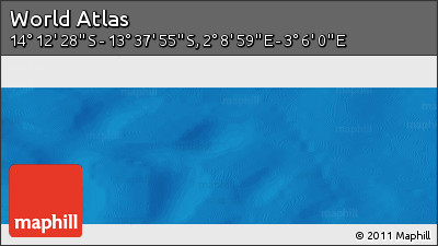 Physical Panoramic Map of the Area around 13° 55' 11" S, 2° 37' 30" E
