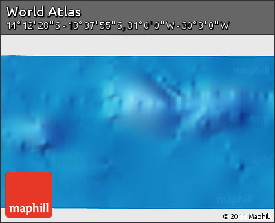 Physical 3D Map of the Area around 13° 55' 11" S, 30° 31' 29" W