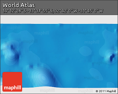 Political 3D Map of the Area around 13° 55' 11" S, 32° 13' 30" W