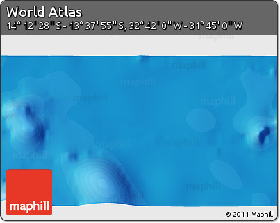 Political 3D Map of the Area around 13° 55' 11" S, 32° 13' 30" W