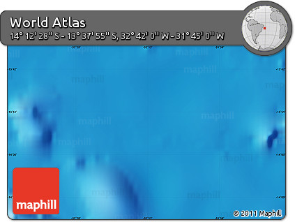 Shaded Relief Map of the Area around 13° 55' 11" S, 32° 13' 30" W