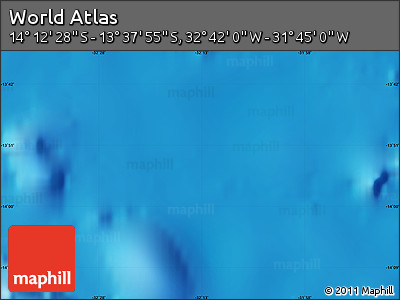 Shaded Relief Map of the Area around 13° 55' 11" S, 32° 13' 30" W