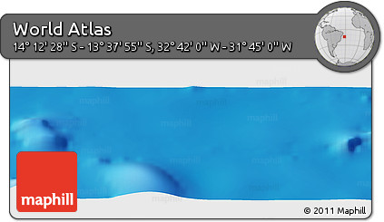 Shaded Relief Panoramic Map of the Area around 13° 55' 11" S, 32° 13' 30" W