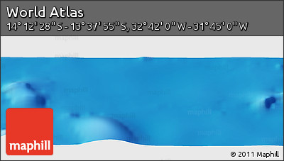Shaded Relief Panoramic Map of the Area around 13° 55' 11" S, 32° 13' 30" W