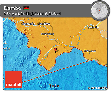 Political 3D Map of Dambo