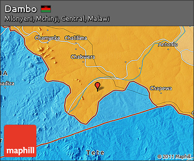Political 3D Map of Dambo