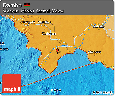Political 3D Map of Dambo