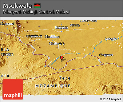 Physical Panoramic Map of Msukwala
