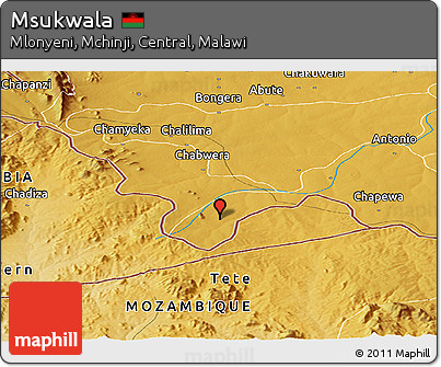 Physical Panoramic Map of Msukwala