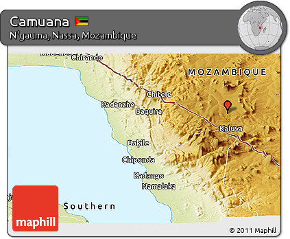 Physical Panoramic Map of Camuana