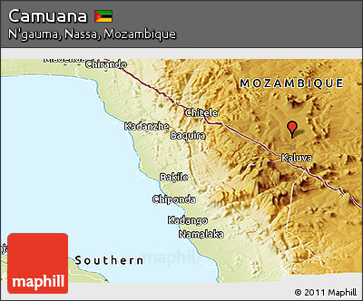 Physical Panoramic Map of Camuana
