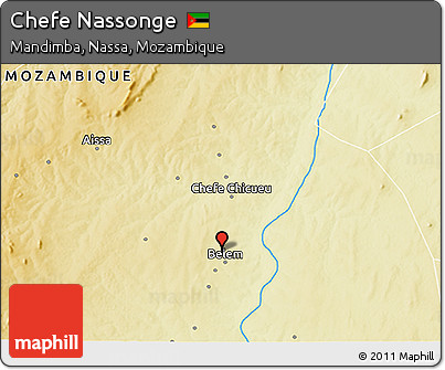 Physical 3D Map of Chefe Nassonge